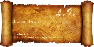 Lamm Iván névjegykártya