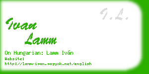 ivan lamm business card